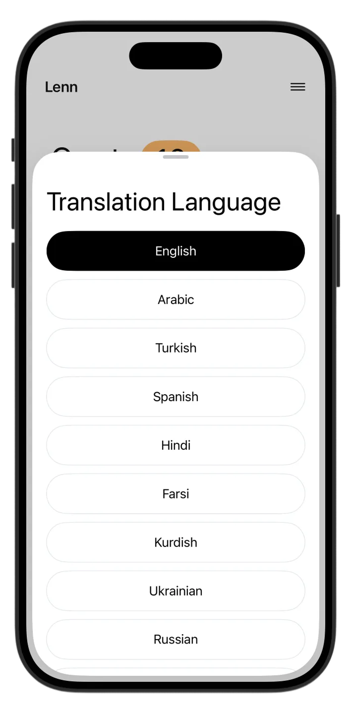 Language selector